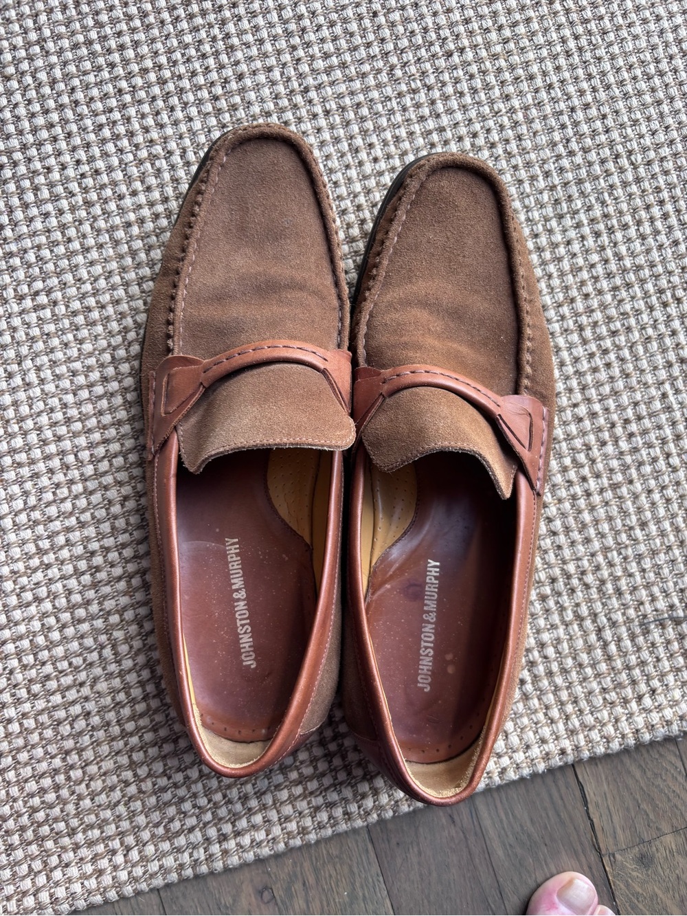 Johnston & Murphy Tan/Brown Suede Penny Loafers